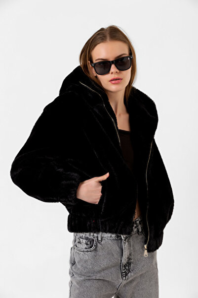 Benedetto Λούτρινο γυναικείο παλτό με κουκούλα