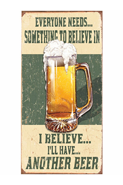 Hayat Poster Mini Retro Ξύλινη Αφίσα - Αφρώδη Μπύρα, Μπαρ, Καφέ, Κουζίνα