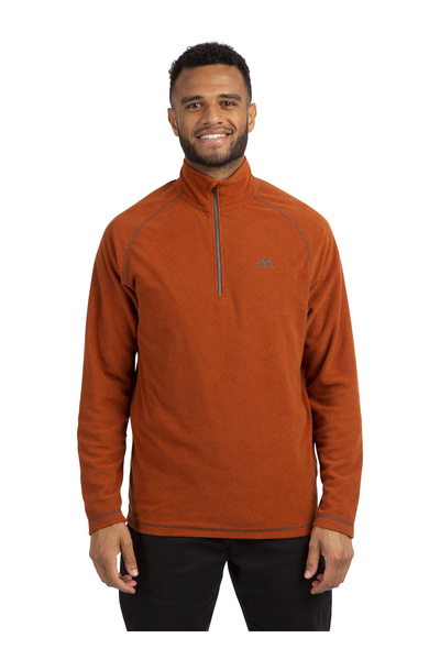 Trespass Hanorac portocaliu din lână cu guler vertical pentru bărbați - MAFLM...