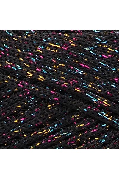 Ritzz Σχοινί μακραμέ νήματα 2 MM Μαύρο Rainbow Glitter