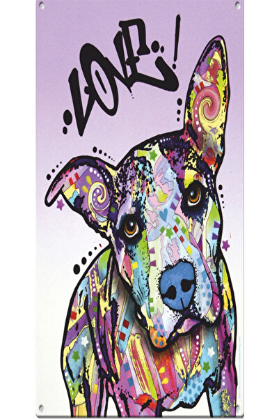 Hayat Poster Dog Pop Art Love Our Paw Friends Mini Retro Wood Poster