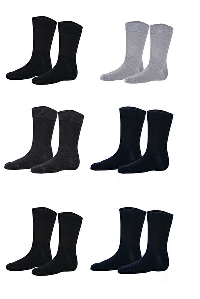 BSM Men's 6-Piece High Quality Special Knitted Diabetic Bamboo Assortment Candy Socks