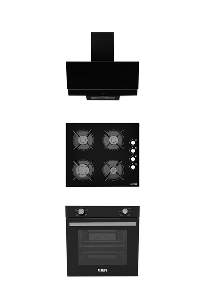 Alveus 605 SİYAH SOĞUTMA FANLI 3'LÜ ANKASTRE SET [F17-GLS640-MFA605]