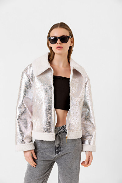 Benedetto Gri Varaklı Cepli Fermuarlı İçi Kürklü Mont