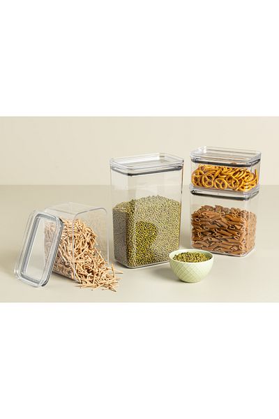 Nesto Home 4 Food Storage Containers with Silicone Gasket 1000-1500-2100-3100 ml