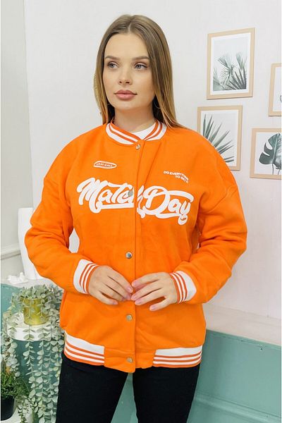 StilOBA ORANGE PRINTED COLLEGE COAT