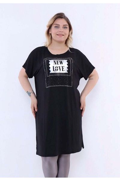 Pelek Butik Plus Size Tunic-Black PB249