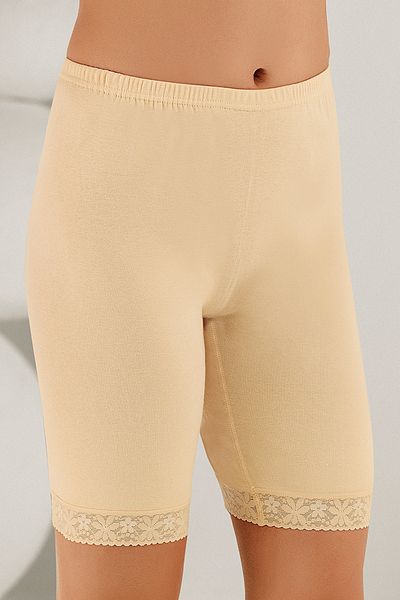 Şahinler 100% Cotton Women's Cream Lace Ribbed Tights Mb005-kr