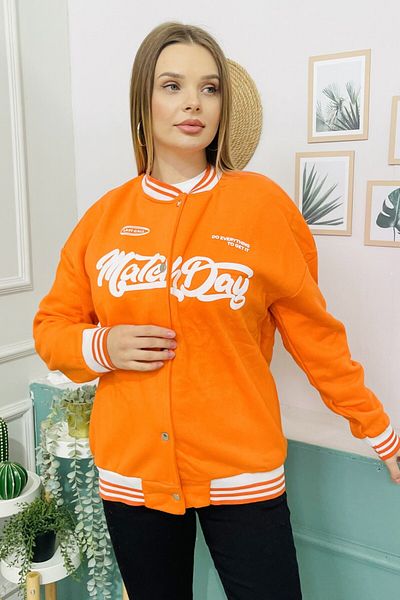 StilOBA ORANGE PRINTED COLLEGE COAT