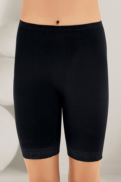 Şahinler 100% Cotton Women's Black Lace Ribbed Leggings Mb005-sh