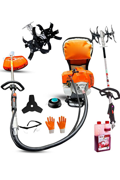 MOONSHOP Bakır Sargı Sırt Tipi Benzinli Ot Çayır Çim Biçme Tırpanı + Akrobat ...