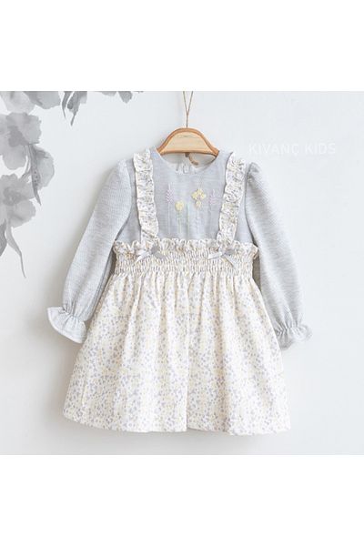 Mymio Kıvançkids Flower Bouquet Strap Dress