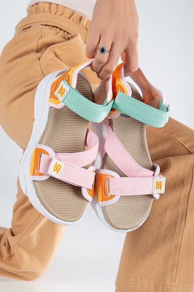 sandal spor Casual Women's Sports Sandals - Nylon Padded, Velcro Sole, Ss001-0148 Multi