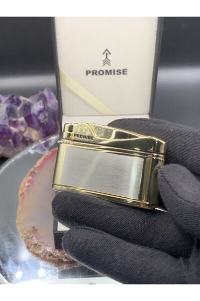 PROMISE Marka Kişiye Özel Şık Hediye Kutulu Gold-gümüş Renk Gazlı Çakmak