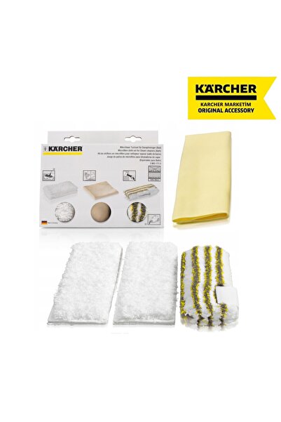 Karcher KST 2 Buhar Makinesi İçin Banyo Yedek Bez Seti / Klipsli Zemin Aparatlarına Uyumlu