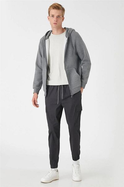 Koton 3wam70057mk Anthracite 931 Ανδρικό φούτερ από βαμβάκι