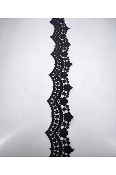FASHİON DANTEL POLYESTER GÜPÜR FİSTO ARA DESEN SİYAH 4,5 CM EN