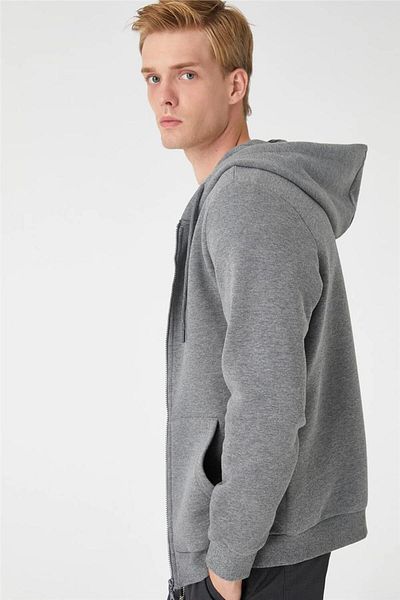 Koton 3wam70057mk Anthracite 931 Ανδρικό φούτερ από βαμβάκι