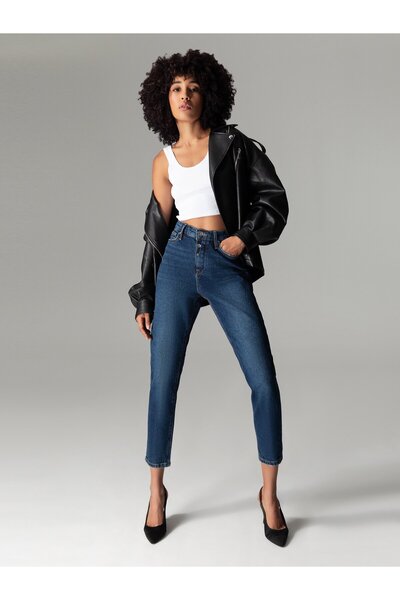 Colin's 896 Maria Relaxed Fit High Waist Straight Leg Blue Women's Jean Pants