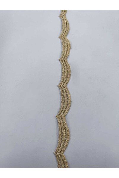 FASHİON DANTEL بوليستر غيبور فيستو نمط فاصل ذهبي-ذهبي فضي عرض 3.5 سم