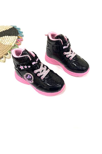 maxmoda Yeni Sezon Kaymaz Taban İç Astar Antibakteriyel Hafif Rahat Siyah Kız Çocuk Bot