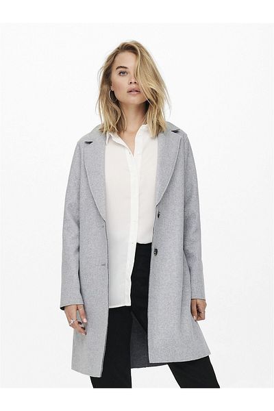 ONLY 15213300 Nur Onlcarrıe Bonded Coat Otw Noos Kadın Kaban Light Grey Melange