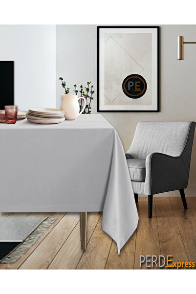 Perdexpress Soft Concept Somot tekstura Srebrno Siva Stolnjak