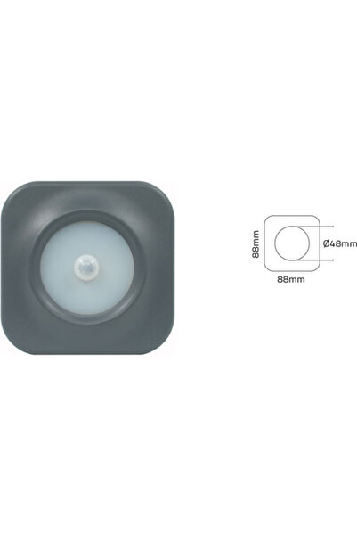 fullreyon 3 Watt Gün Işığı, ANTRASİT Kasa, Sensörlü Merdiven, Basamak, Korido...