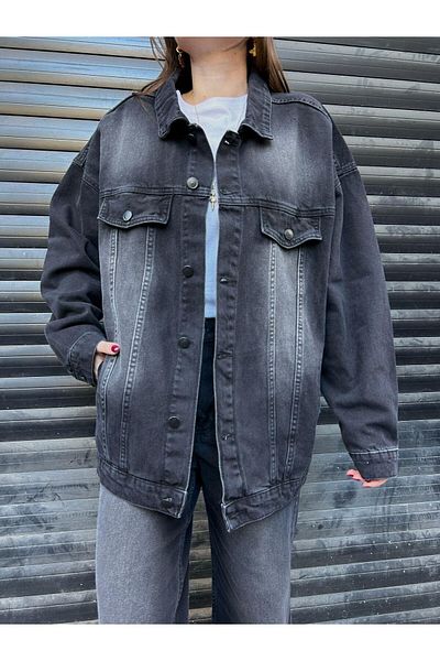 Touz Vintage τζιν τζιν Unisex μαύρο μπουφάν