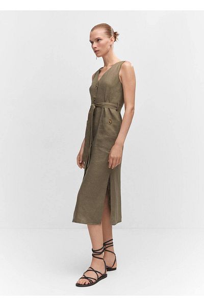 MANGO Woman Φόρεμα 100% λινό πουκάμισο