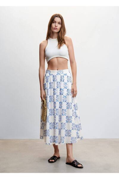 MANGO Woman Fustă cu model cu guler