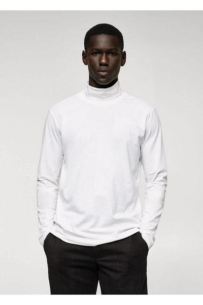MANGO Man Turtleneck Long Sleeve T-Shirt