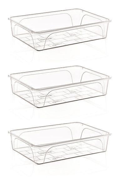 RNL04 3 Pieces 7.5 Liter Plastic Transparent Cheese Tub - 1234-3