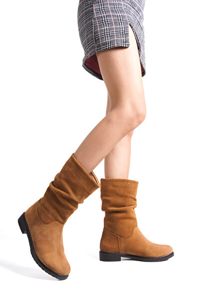 Deripabuc Дамски кожени ботуши от естествена кожа Taba Suede TRC-7002