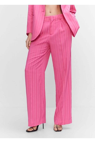 MANGO Woman Satin line detailed pants