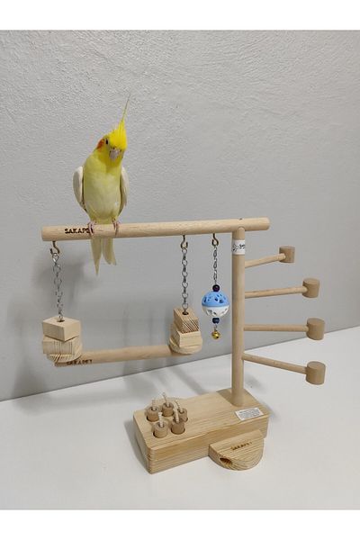 SAKAPET Cockatiel - Interactive Game Track with Brain Teaser and Swing, Heaven and so on Compatible