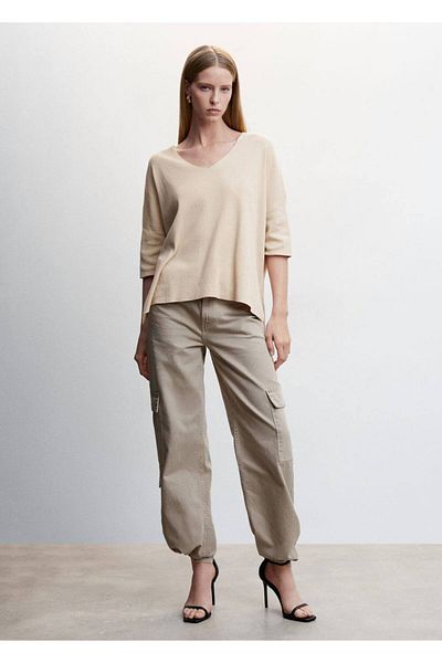 MANGO Woman Three-Quarter Sleeve Oversize Sweater