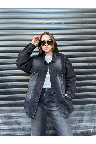Touz Vintage τζιν τζιν Unisex μαύρο μπουφάν