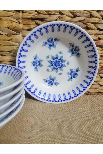 Porland Porcelain 17 cm 12 Pieces Pit Food Plate-Blue