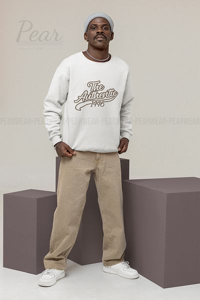 Pear Wear Αυθεντικό ανδρικό φούτερ oversize με στάμπα