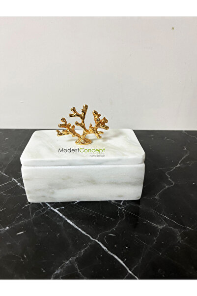 Modestmar Doğal Beyaz Mermer Kase, Mermer Takılık, Mermer Organizer, Mermer D...