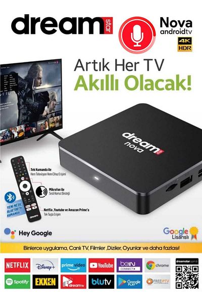 Dreamstar Nova |   Tvplus (4K Licensed Android Tv Box with 12 Months Premium Assembly Gift) |   32Gb Memory