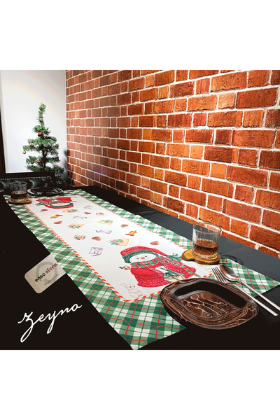 Enso Store Yılbaşı Temalı Runner Dijital Baskı Özel Dikim Runner Sofra Örtüsü...