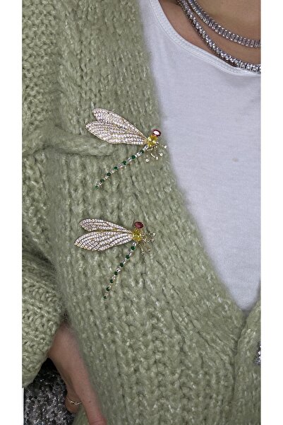 Finery by Nerrs Özel seri Broş Yusufçuk Gold detaylı