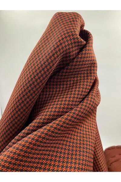 Bursa Kumaş Kazayağı Desenli Elbiselik Kumaş