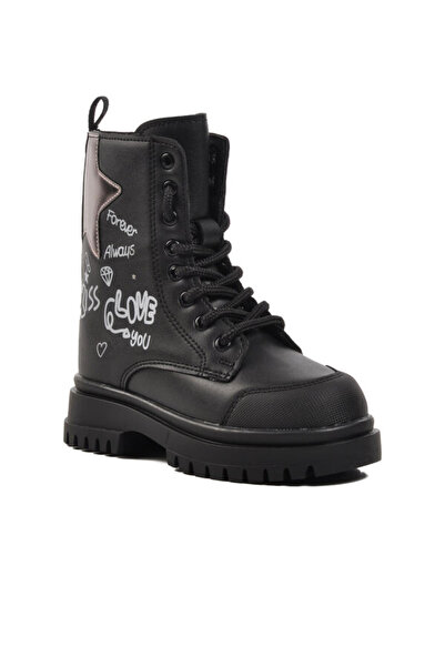 pepino 1566-P Black Girl's Boots with Fleece Inside