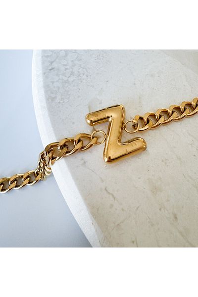 CHARMLUCKY Z letter bracelet with steel grenade