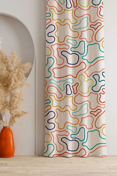 AYSHOME Ays Home Colorful Geometry Pattern Young Room Background Curtain