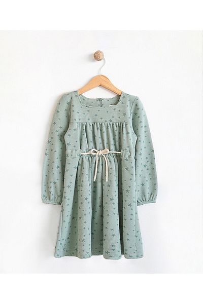 DIDuStore Model de rochie cu model steaua verde pentru fete