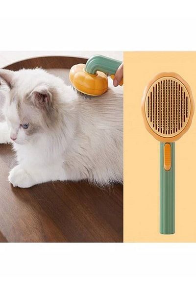 hayhall Wire Hair Collecting and Combing Care Brush for Cats and Dogs - Pumpkin Design and Press